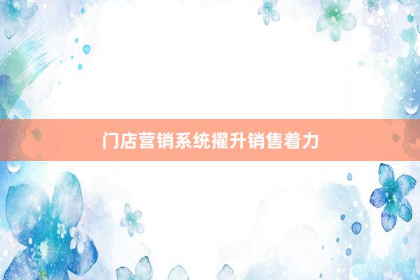 门店营销系统擢升销售着力